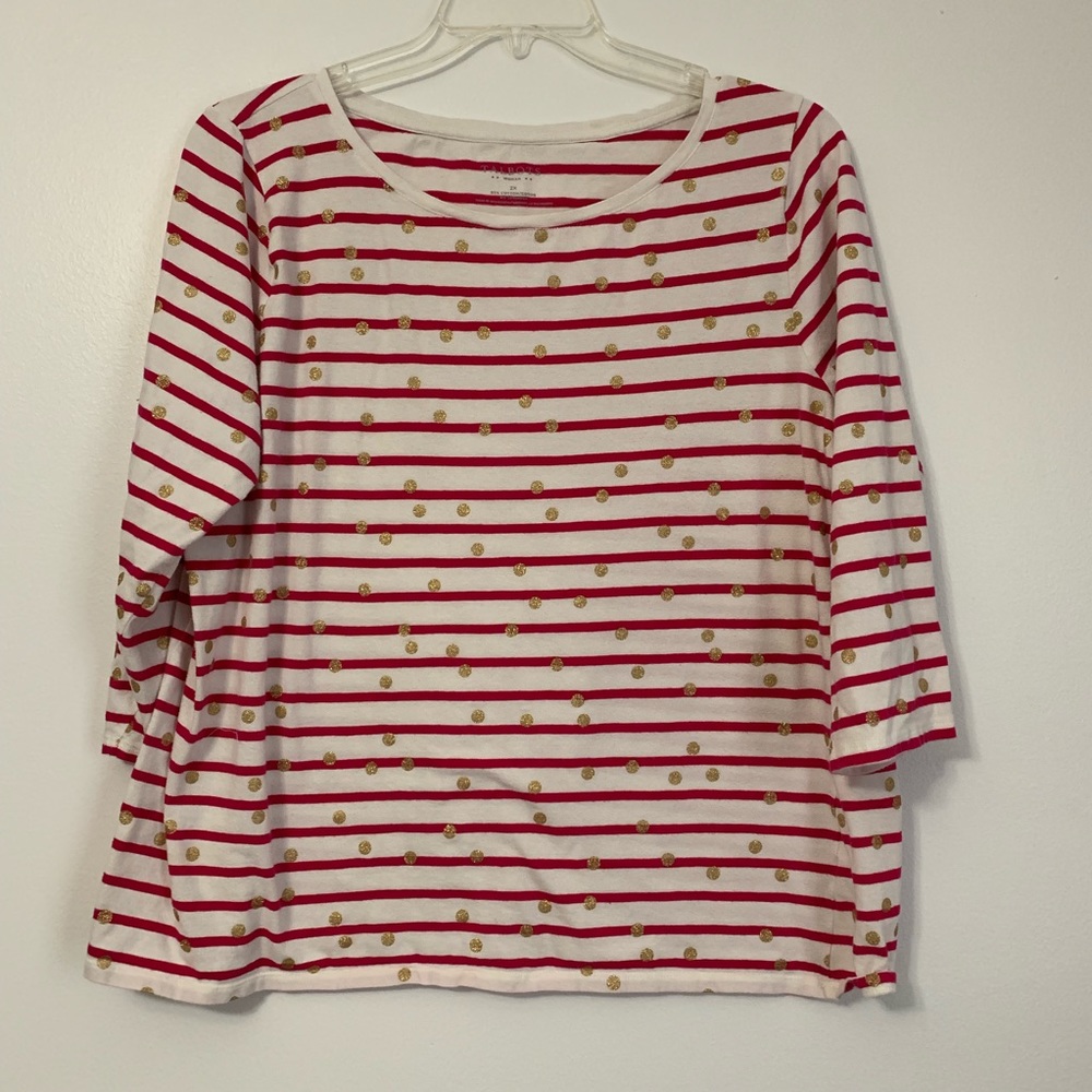 Talbots | Shirt - plus size - Pink & White